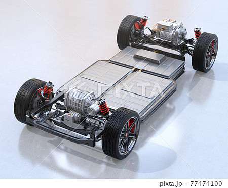 電気自動車用のプラットフォーム構造のイメージのイラスト素材