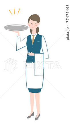 女性のホールスタッフのイラスト素材