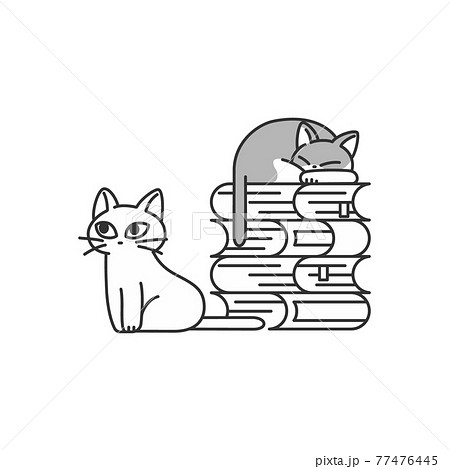 机上 猫たち ペア イラスト 机上 猫たち ペア イラスト 77476445