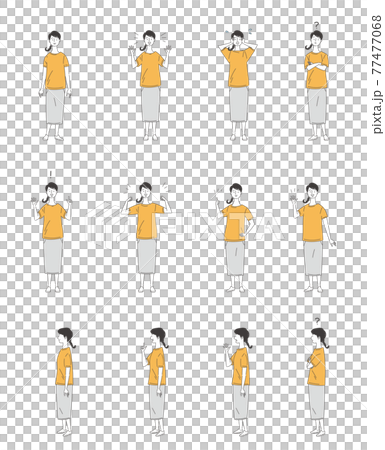 女性基本ポーズセット 77477068