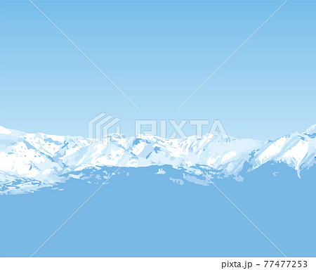 残雪の残る山 大雪山 のイラスト素材
