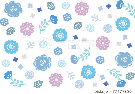 かわいい花背景 青のイラスト素材