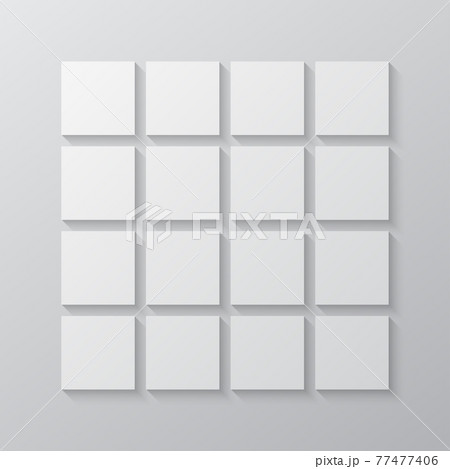 Vector empty collage board sixteen images, photos 77477406