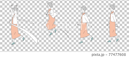 Elderly female movement set of glasses 77477608