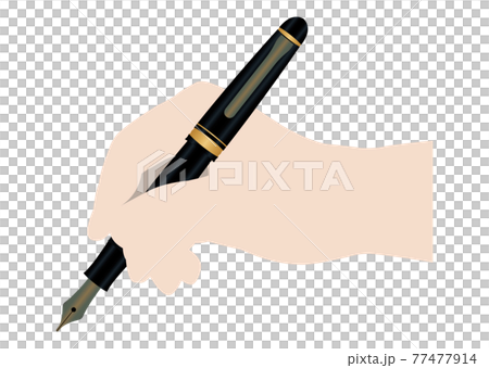 Hand holding a fountain pen Hand holding a fountain pen 77477914