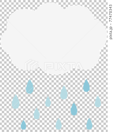 Simple and cute crayon touch cloud and rain illustration Simple and cute crayon touch cloud and rain illustration 77478343