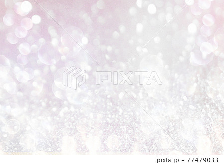 背景 テクスチャ 白 青 キラキラ 玉ボケ 丸ボケ 夏 冬 77479033