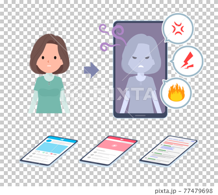 A set of middle-aged tunic women whose personalities change on the Internet 77479698