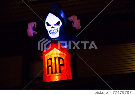 Halloween rest in peace skeleton decoration 77479707