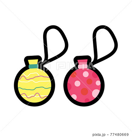シンプルでかわいいヨーヨーすくいのイラストのイラスト素材