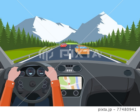 Vehicle salon, inside car driver Vehicle salon, inside car driver 77480941