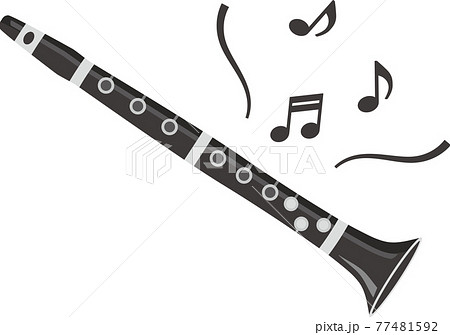 Clarinet With Musical Notes Stock Illustration