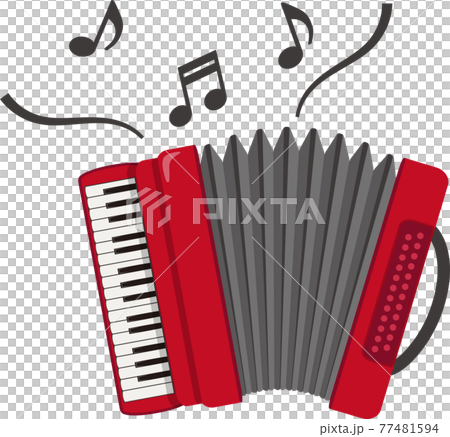 アコーディオン　音符付き 77481594