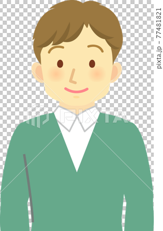 Illustration material: Upper body of a young man smiling with a smile Illustration material: Upper body of a young man smiling with a smile 77481821