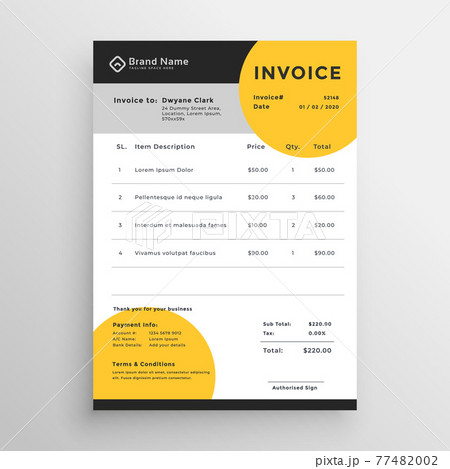professional creative vector invoice template design professional creative vector invoice template design 77482002