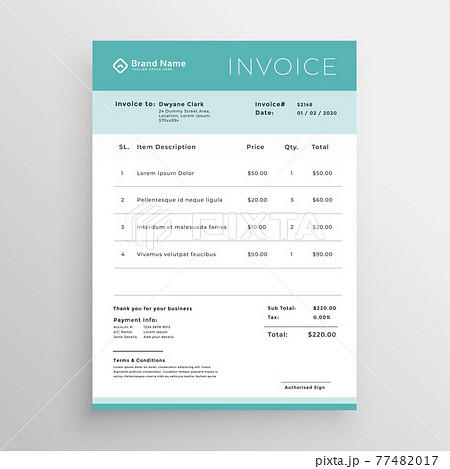 minimal invoice template vector design minimal invoice template vector design 77482017