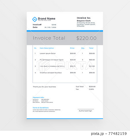 Minimal Style Invoice Template Designのイラスト素材