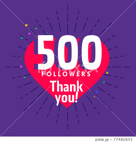 500 followers greeting for social media network template 77482655