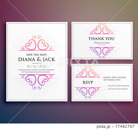 wedding card invitation design with thank you card wedding card invitation design with thank you card 77482707