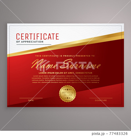 creative red and golden certificate design template 77483326
