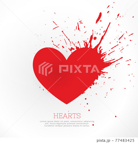 red heard with ink splatter 77483425