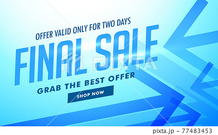 sale advertising banner with blue arrows for advertising 77483453