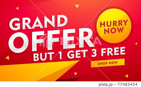 stylish vector banner design with offer details for advertising and marketing 77483454