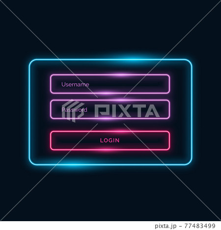 neon style login ui form design with shiny effect neon style login ui form design with shiny effect 77483499