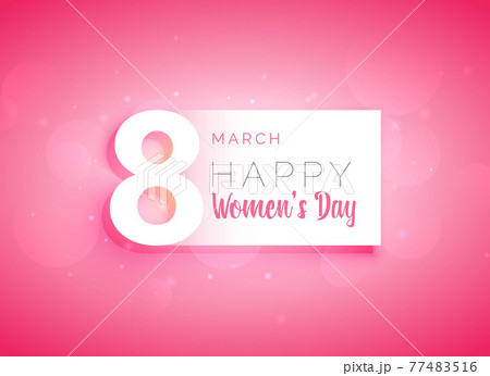 pink woman's day greeting card design 77483516