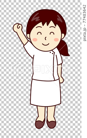 Female nurse doing guts pose Female nurse doing guts pose 77483642