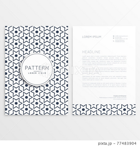letterhead template with abstract flower pattern 77483904