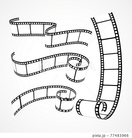 collection of 3d film strips on white background 77483966