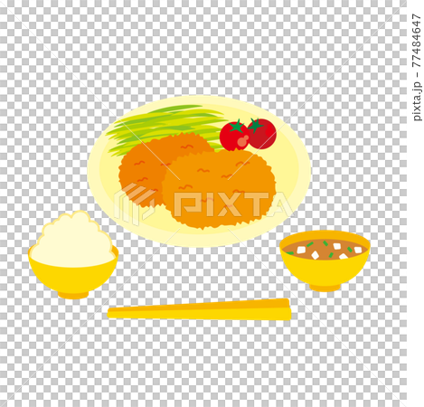 美味炸丸子套餐的插圖，可愛、簡單、白色背景 77484647