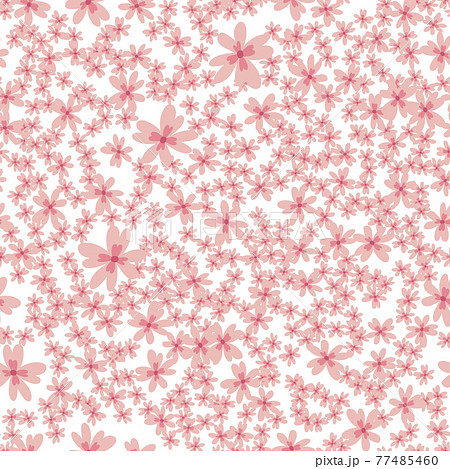 Vector floral pattern in doodle style with flowers and leaves. Gentle, spring floral background. 77485460