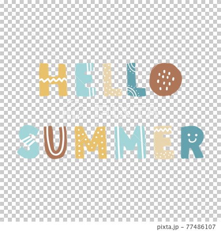 Hello Summer, Scandinavian style handwritten words Hello Summer, Scandinavian style handwritten words 77486107