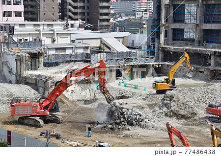 ビル解体工事現場 77486438