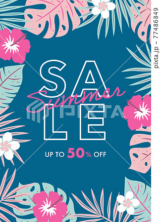 トロピカルな植物の背景素材 トロピカルな植物の背景素材 77486849