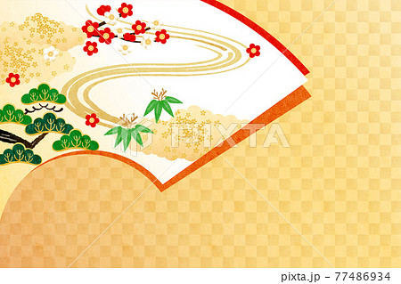 わふう背景（扇）2 77486934