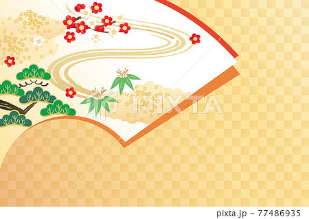 わふう背景（扇）2ベク 77486935