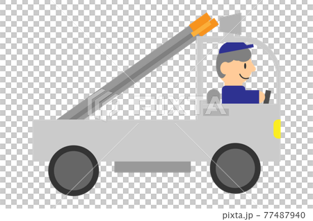 さおだけ屋と軽トラックを運転する人のイラスト素材