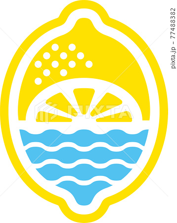レモンと海のロゴデザインのためのイラストのイラスト素材 7748