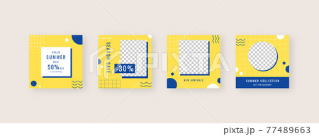 Social media template. Trendy editable social media post template. Mockup isolated. Template design. Vector illustration. 77489663