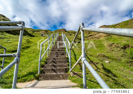 The stairs down to the Silver Strand in County Donegal - Ireland The stairs down to the Silver Strand in County Donegal - Ireland 77493861