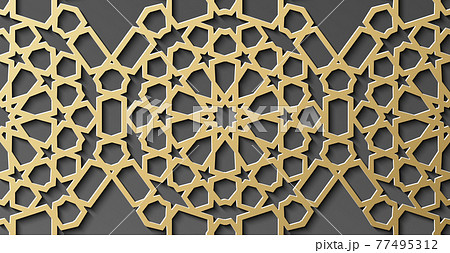 Gold islamic art 3d pattern. Pattern islamic... - Stock Illustration  [77495312] - PIXTA