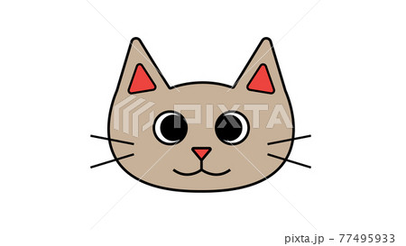 灰色のかわいい猫のイラスト素材