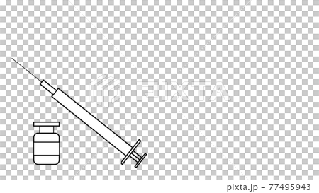 横下に配置されているワクチンと注射器 77495943