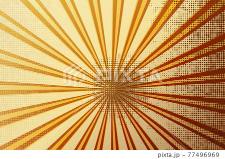 Retro rays comic yellow and brown background...のイラスト素材 [77496969] - PIXTA