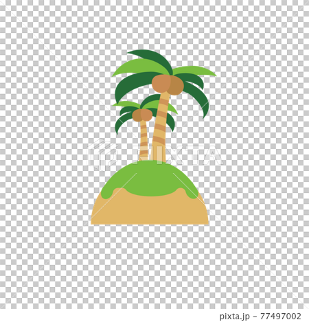 夏にぴったりかわいいイラスト　ヤシの木 77497002
