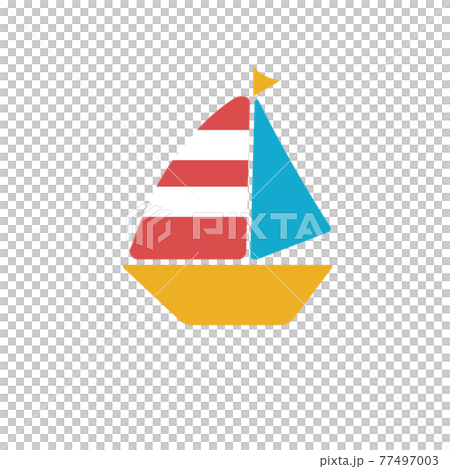 夏にぴったりかわいいイラスト ヨットのイラスト素材