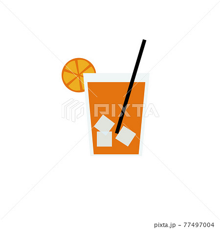 夏にぴったりかわいいイラスト オレンジジュースのイラスト素材